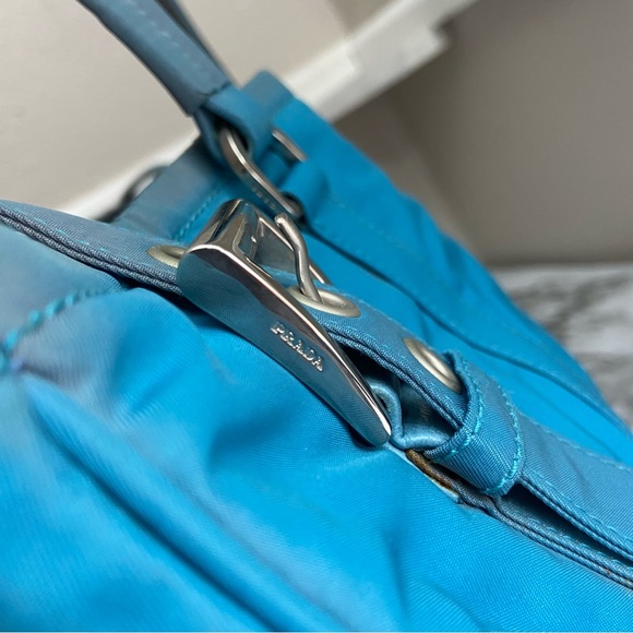 Prada Tessuto Blue Nylon Purse Tote Bag Authentic BR2506 - Picture 9 of 16